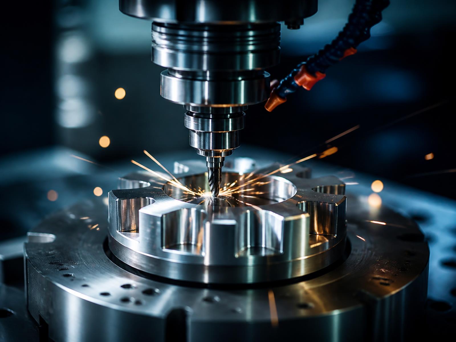 Precision CNC machining of an industrial metal component