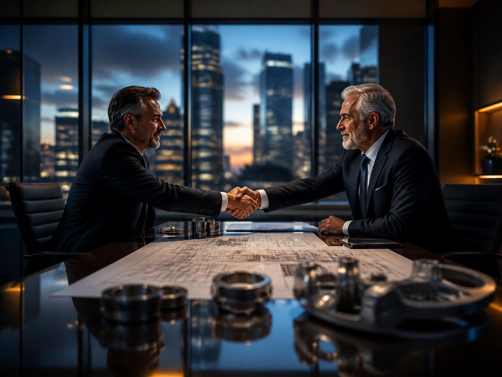 Commercial discussion between manufacturer and distribution representatives
